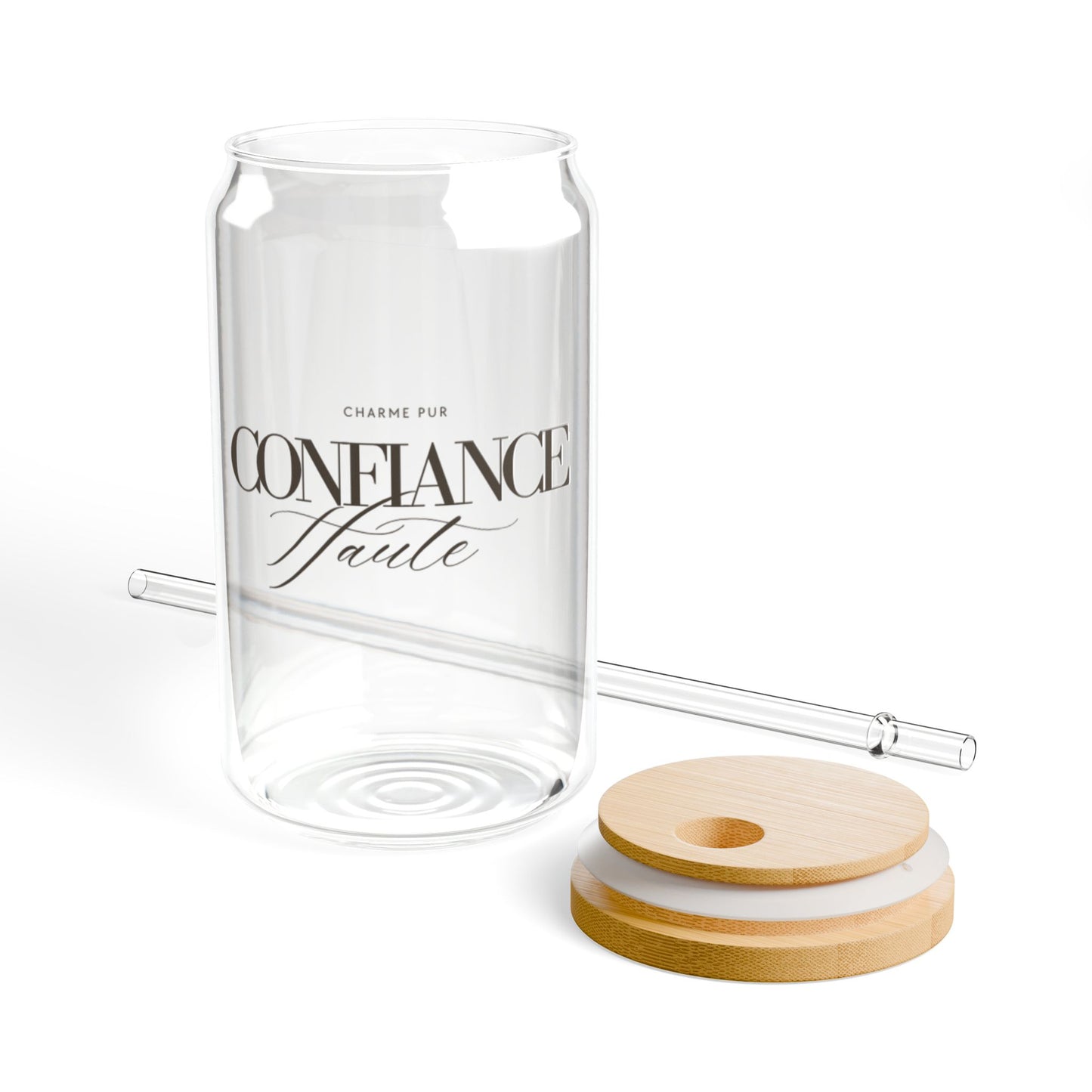 Confiance Haute | Chic Glass Sipper with Bamboo Lid