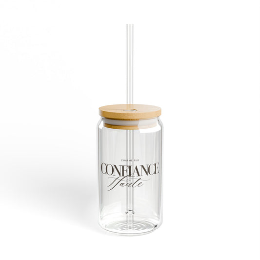 Confiance Haute | Chic Glass Sipper with Bamboo Lid