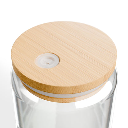 Douceur Noire | Chic Glass Sipper with Bamboo Lid