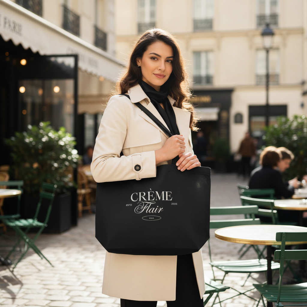 Crème Flair | Eco-Friendly Fashion Tote Bag | by Charme Pur